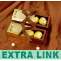 Caja de regalo de alto nivel de encargo de la cinta del oro del corte de Lacer del proveedor de China para el chocolate